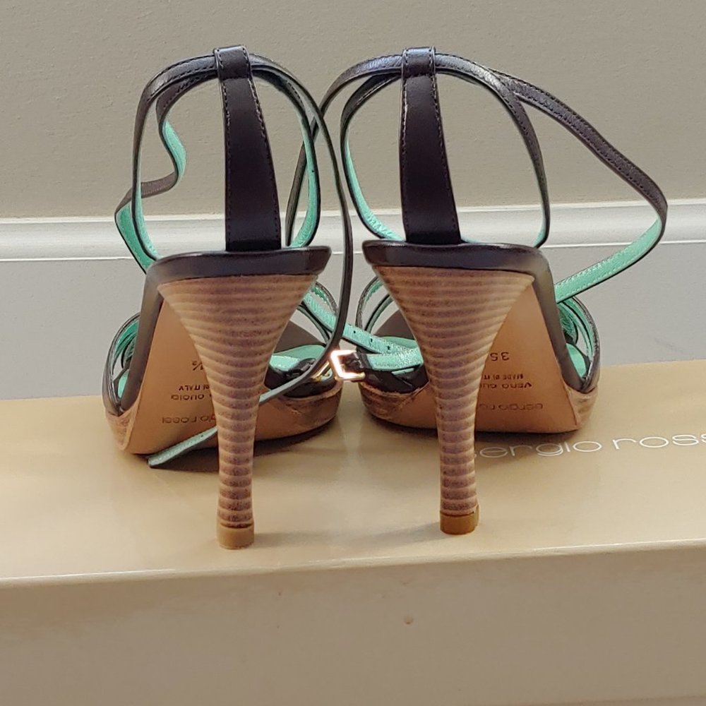 SERGIO ROSSI Platform Leather Heels - Picture 4 of 11